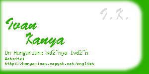 ivan kanya business card